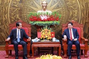 Bí thư Tỉnh ủy Bắc Ninh Nguyễn Hồng Thái tiếp xã giao Đại sứ đặc mệnh toàn quyền nước Cộng hòa Nhân dân Trung Hoa tại Việt Nam